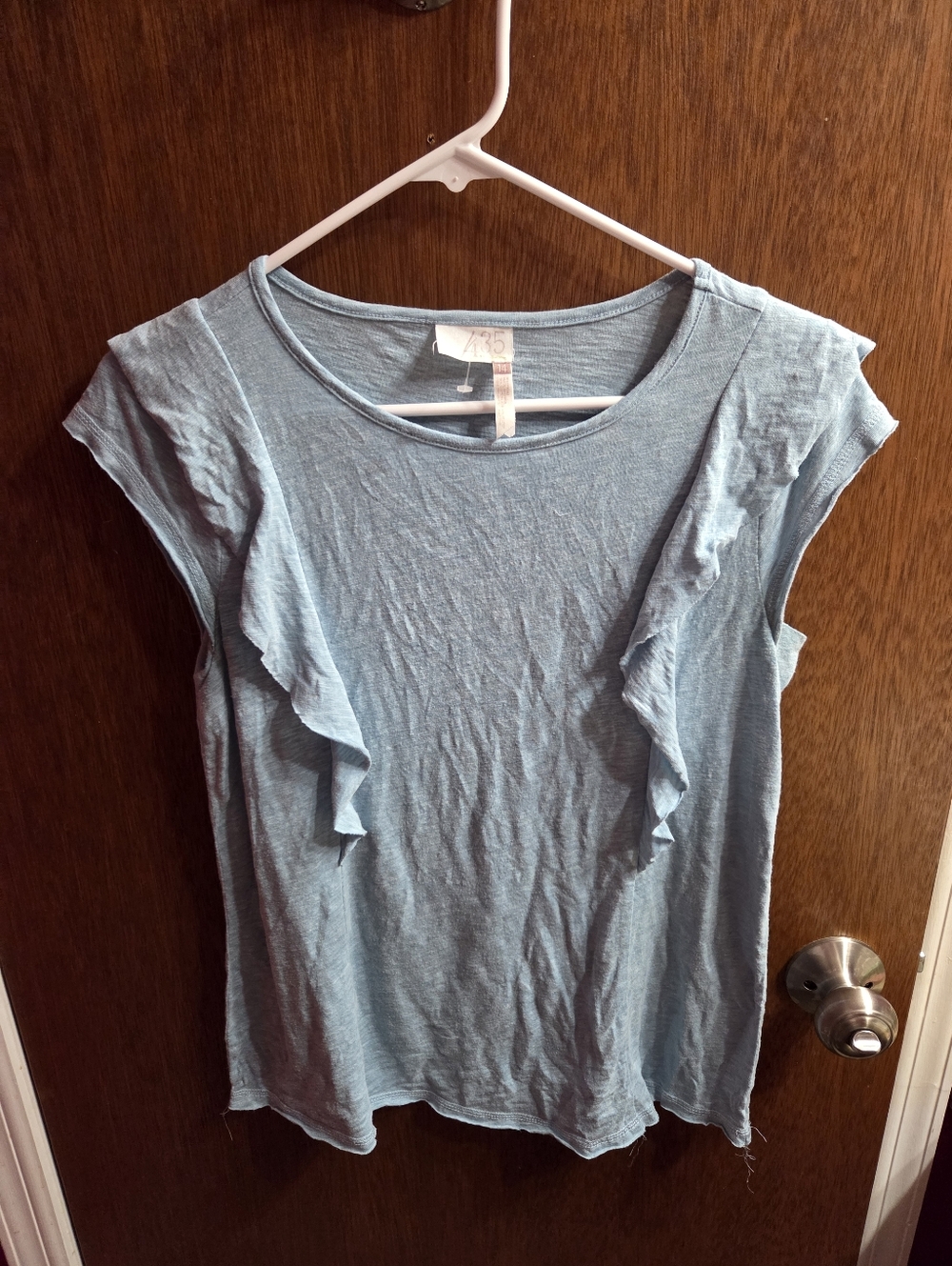 Matilda Jane 435 Light Blue Ruffle Sleeve Top Size 14